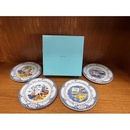 715 - Tiffany & co boxed 4 plates