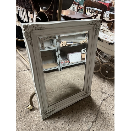 407 - new white framed mirror