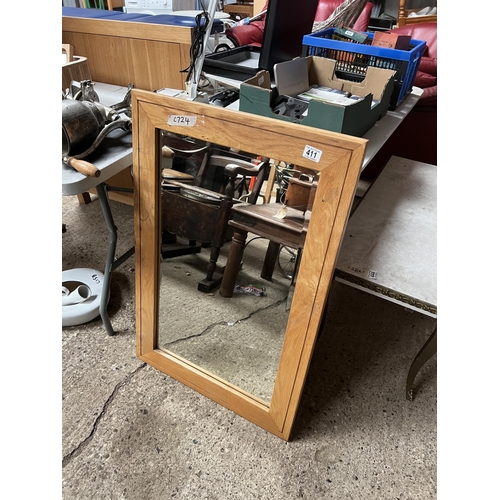 411 - pine framed mirror