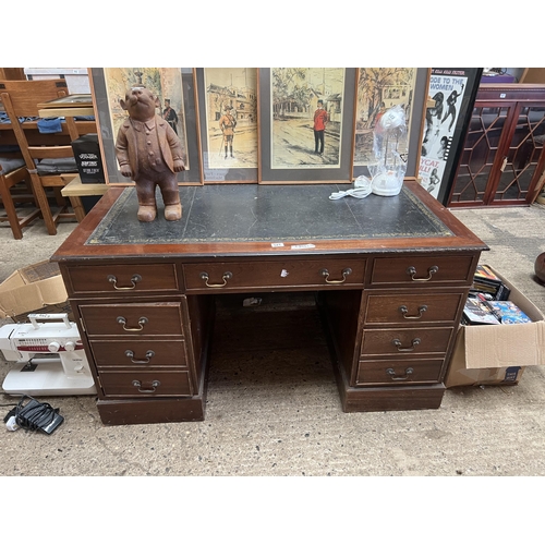 521 - leather top desk