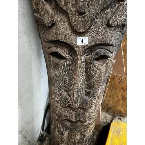 4 - Large Wooden Tribal Carved Mask...