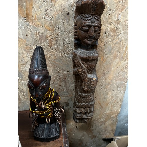 1 - Large collection of African Carved Art Antique Tribal Masks...