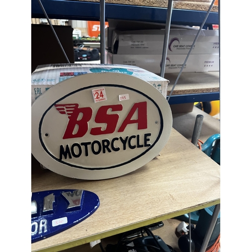 224 - 293      b s a sign