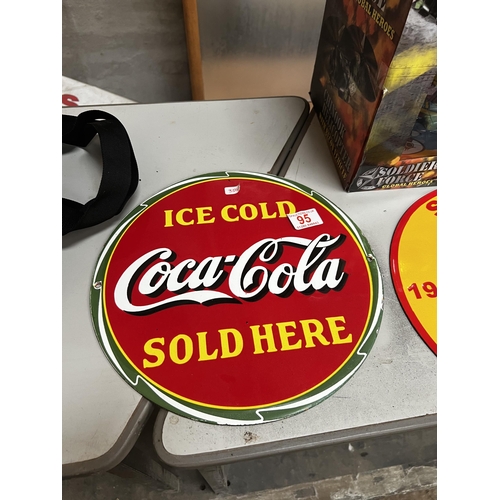 95 - 354   round cocacola sign
