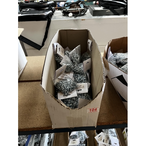 104 - box of screws in bags large amount