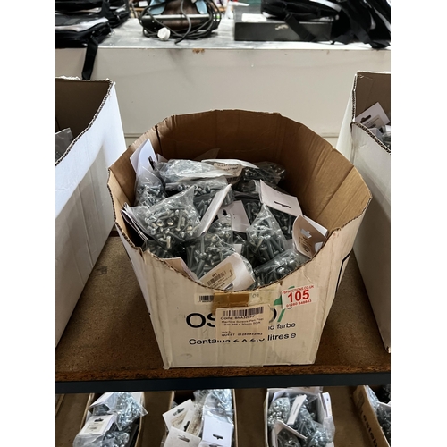 105 - box of screws in bags large amount