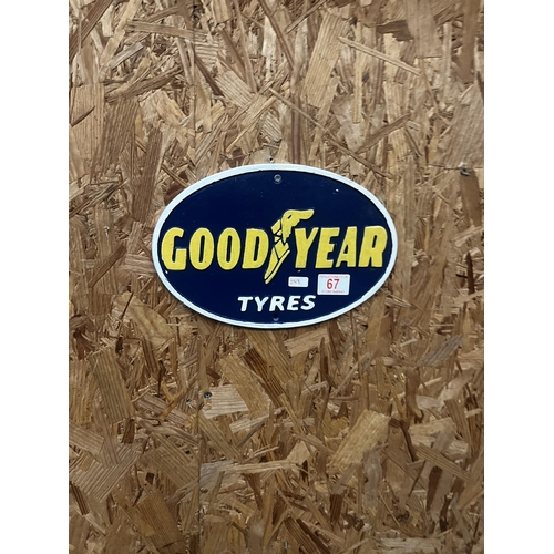 67 - goodyear tyre metal plaque new