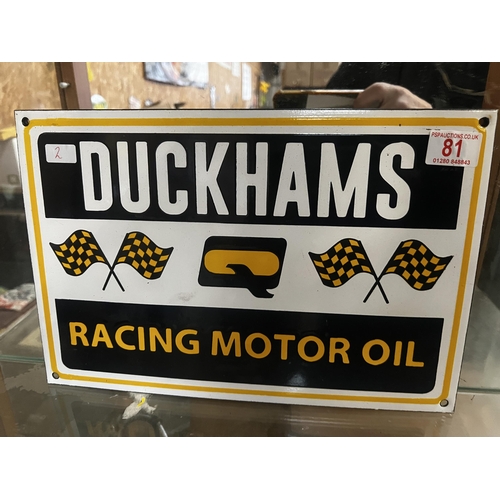 81 - enamal sign DUCKHAMS new