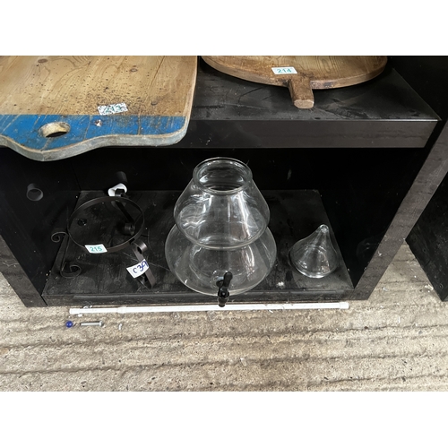 215 - glass water dispenser on stand