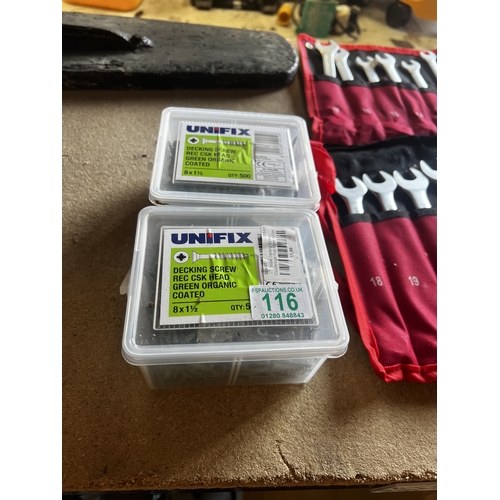 116 - x 2 bxs of decking screws