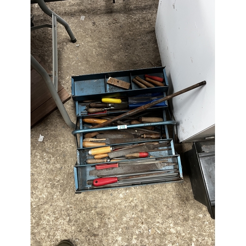 218 - 54 metal tool box full of files