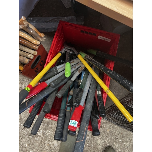 240 - 114       crate of garden loppers