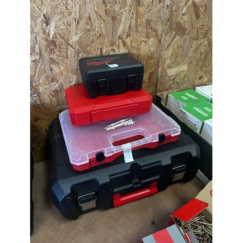 33 - various milwaukee tool boxes