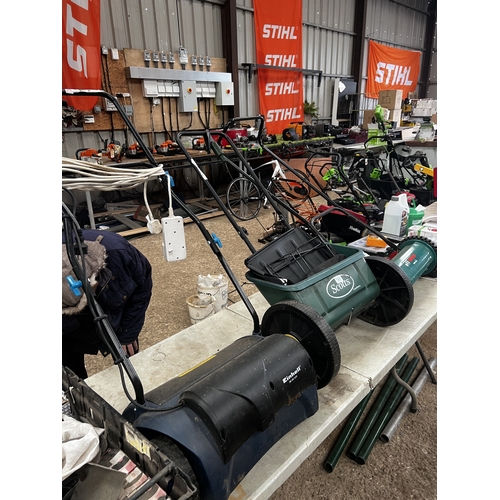 368 - seeder,  scarifier and Bosch mower