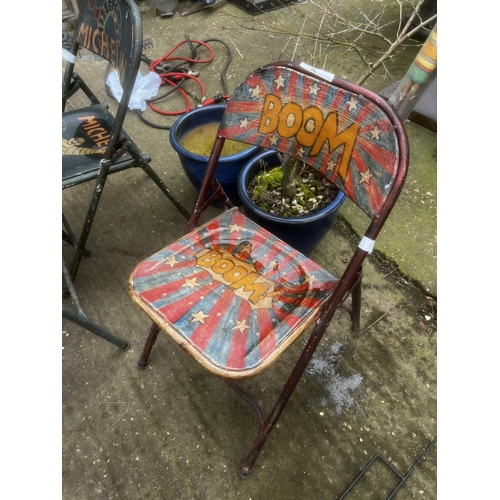 109 - metal folding chair (boom)
