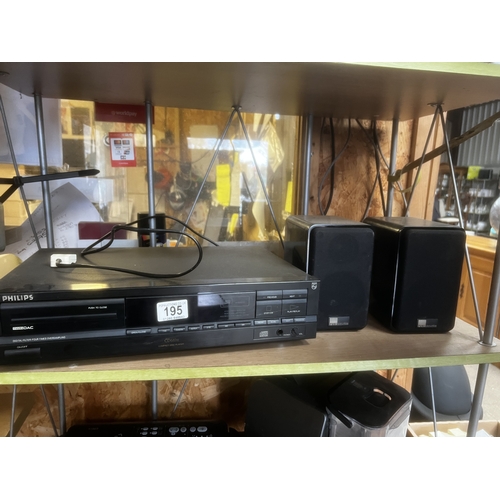 195 - philips dvd player and speekers