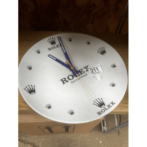 211 - rolex advertising wall clock