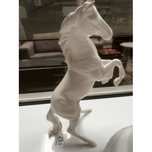251 - beswick white rearing horse