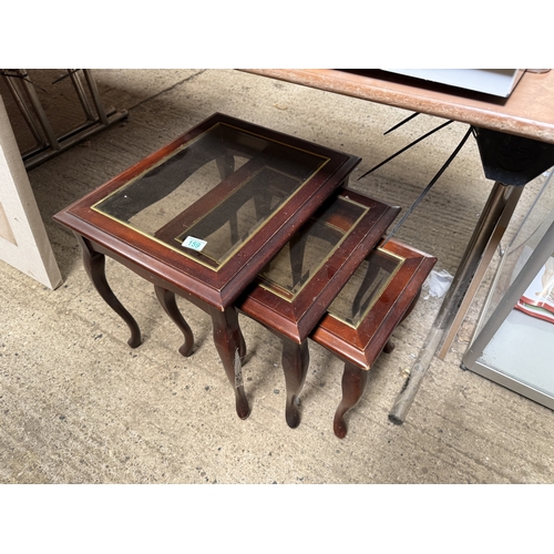 159 - nest of tables glass top