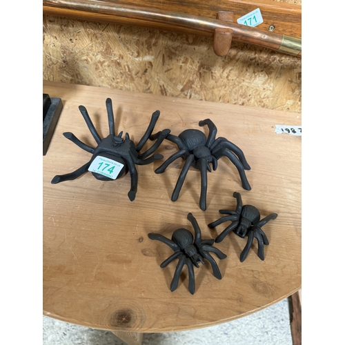 174 - x 4 metal spiders
