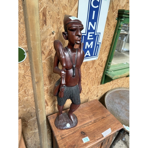 177 - (81) large carved wood African figure