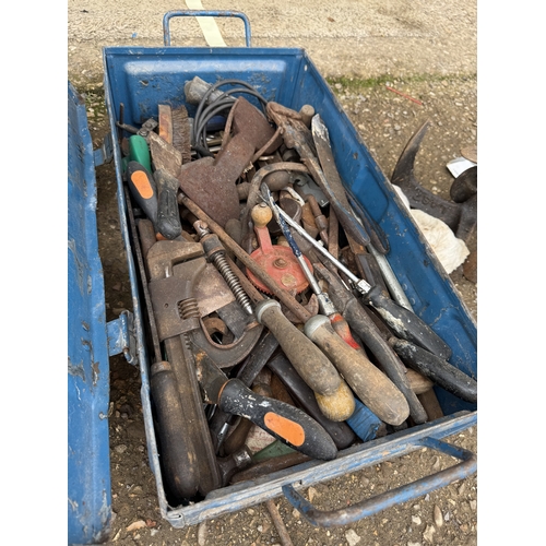 blue tool box + contents