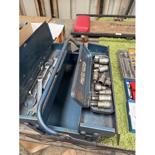 blue tool box spanners & sockets