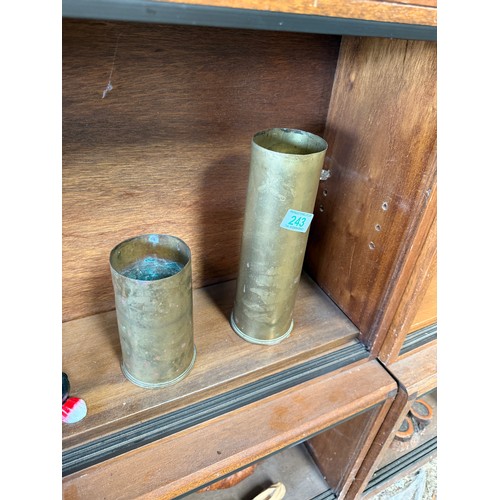 243 - x 2 brass vases