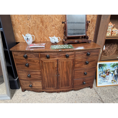 33 - bow font chest of drawers 144 cm wide x 57 cm deeo x 81 cm high