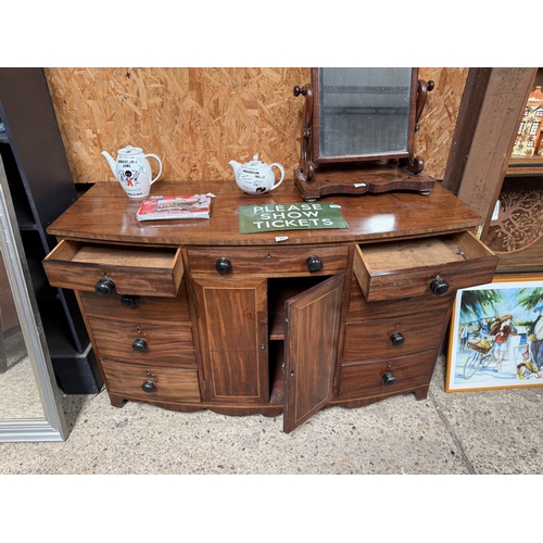 33 - bow font chest of drawers 144 cm wide x 57 cm deeo x 81 cm high