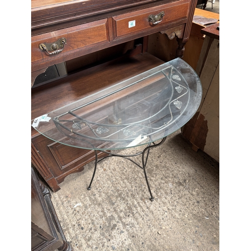45 - glass/metal side table