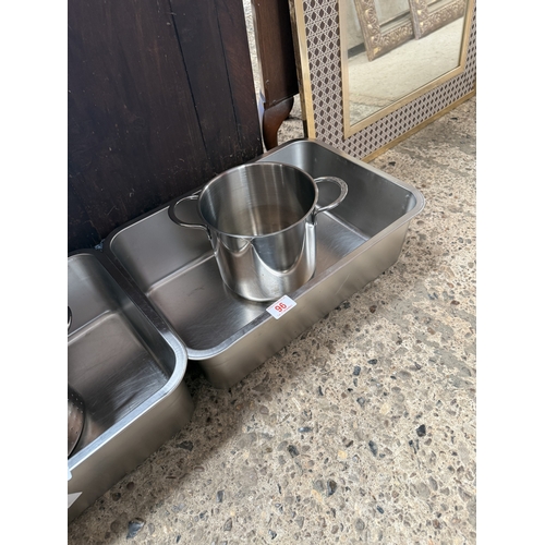 96 - ice bucket & large s/s container