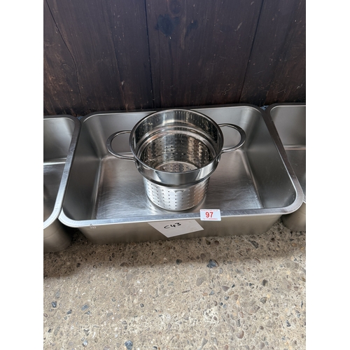 97 - ice bucket & large s/s container