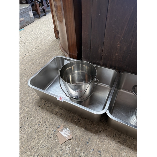 98 - ice bucket & large s/s container