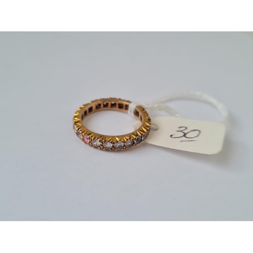 30 - A stone set full eternity ring in 9ct size J 2.4g inc