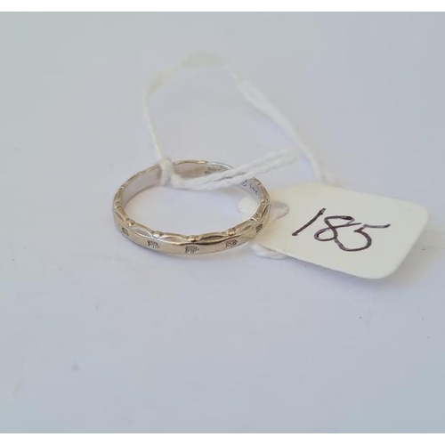 185 - ORANGE BLOSSOM  wedding band in 14k white gold size O 1.9g