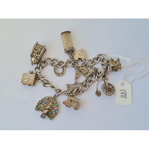 188 - Another smaller silver charm bracelet 40g