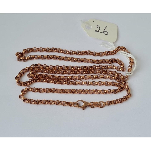 26 - A 9ct rose gold belcher link neck chain 5.4g