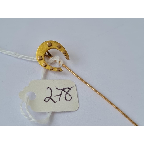 278 - Gold horseshoe stick pin 1.4g