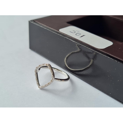 501 - A Monica Vinander Riva diamond hoop ring in silver - boxed