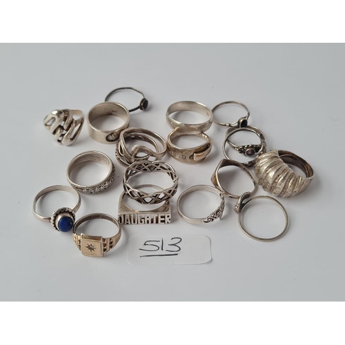 513 - Twenty silver rings