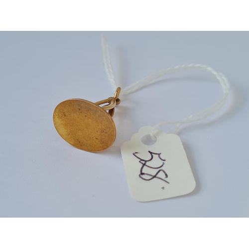 528 - A plain terminal fob seal in 9ct 3.2g