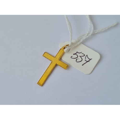 537 - A plain 9ct cross pendant