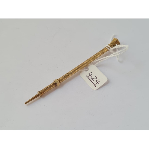 424 - A gilt telescopic propelling pencil