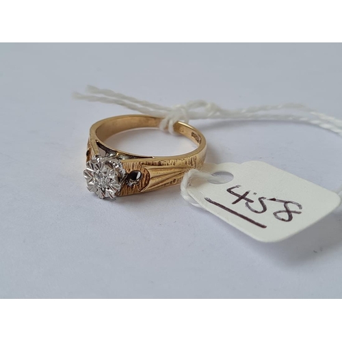 458 - A diamond solitaire ring in 9ct Gold - size K