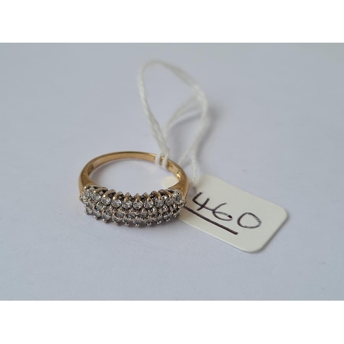 460 - A multi stone dress ring in 9ct Gold - size N - 2.71 grms