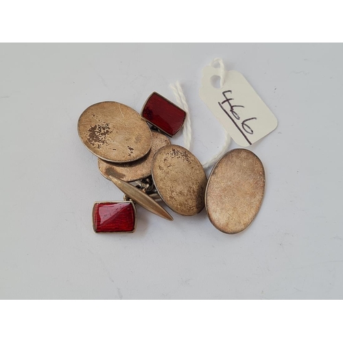 466 - Two pairs of metal cufflinks