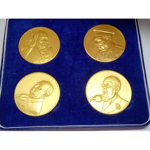 965 - Churchill Medals 24ct Gold on Silver by John Pinches