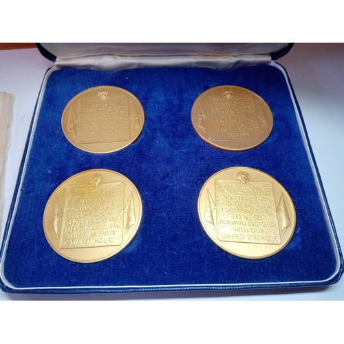 965 - Churchill Medals 24ct Gold on Silver by John Pinches