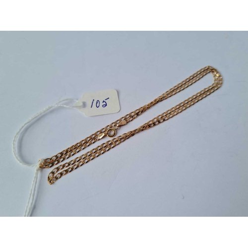 105 - A flat link neck chain 9ct - 3.3 gms